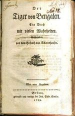 Der Tiger von Bengalen Ein Buch mit vielen Wahrheiten - Eckartshausen Karl von | antikvariat - detail knihy
