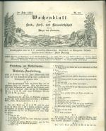 Wochenblatt  Land Forst  und Hauswirthschaftt 1852 Patriotisch  okonomischen Gesattschaft im Konigreiche Bohmen | antikvariat - detail knihy