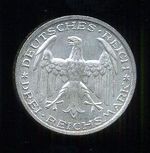 3 Marka 1927 A Nemecko Vymarska republ - A7897 | antikvariat - detail numismatiky