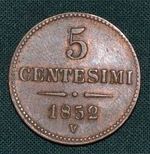 5 Centes 1852V RakouskoUhersko FrJosef I