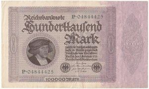Nemecko republika 1918  1933 100000 Marka - B7070 | antikvariat - detail bankovky