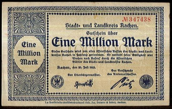 Aachen 1 Mio Marek - A9159 | antikvariat - detail bankovky