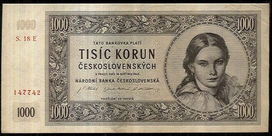 1000 Koruna 1945 - A9228 | antikvariat - detail bankovky