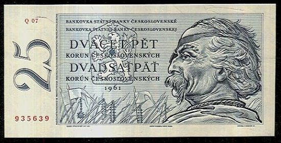 25 Koruna 1961 - A9233 | antikvariat - detail bankovky