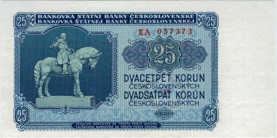 25 Koruna 1953 - c1074 | antikvariat - detail bankovky