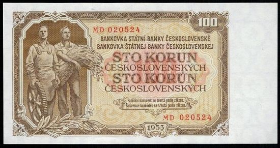 100 Koruna 1953 - c1079 | antikvariat - detail bankovky