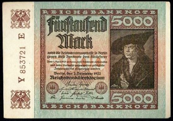 5000 Marka 1922 - A9274 | antikvariat - detail bankovky