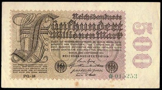 500 mil Marek 1923 - A9282 | antikvariat - detail bankovky