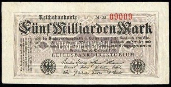 5 Miliard Marek 1923 - A9283 | antikvariat - detail bankovky