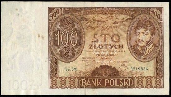 100 Zlotych 1934 - A9311 | antikvariat - detail bankovky