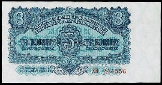 3 Koruna 1953 - A9378 | antikvariat - detail bankovky