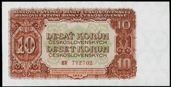 10 Koruna 1953 - A9381 | antikvariat - detail bankovky
