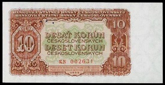 10 Koruna 1953 - A9382 | antikvariat - detail bankovky