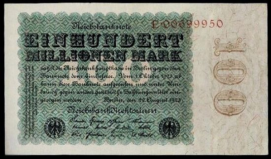 100 Mio Marek 1923 - A9404 | antikvariat - detail bankovky