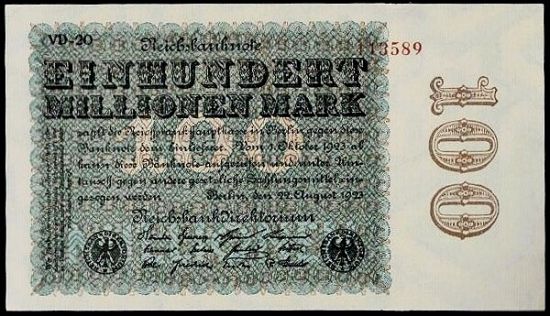 100 Mio Marek 1923 - A9405 | antikvariat - detail bankovky
