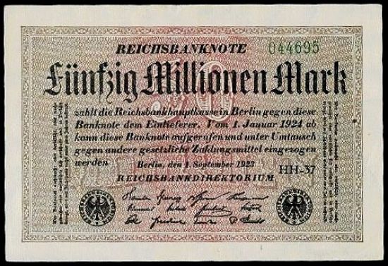 50 Milionu Marek 1923 - A9407 | antikvariat - detail bankovky