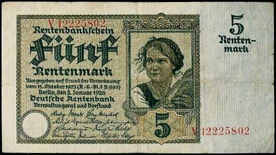 5 Rentenmarka 1926 - 9411 | antikvariat - detail bankovky