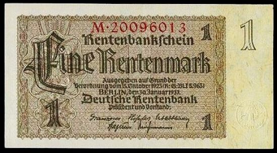 1 Rentenmarka 1937 - 9414 | antikvariat - detail bankovky