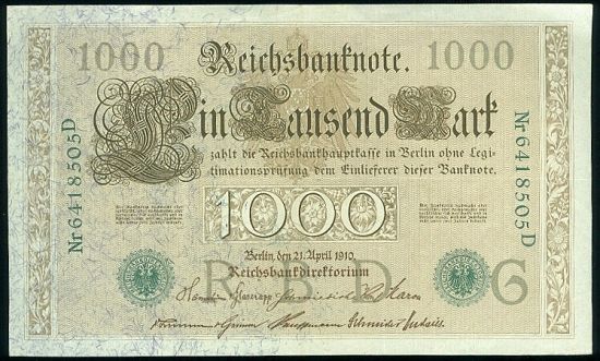 1000 Marka 1910 podtG - 9471 | antikvariat - detail bankovky