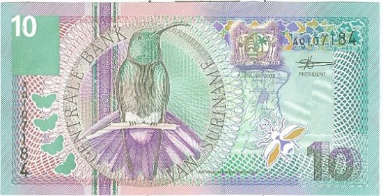 Surinam  10 Gulden - C578 | antikvariat - detail bankovky