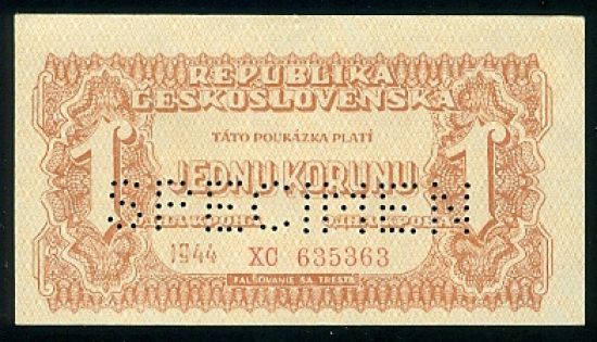1 Koruna 1944 - 9502 | antikvariat - detail bankovky