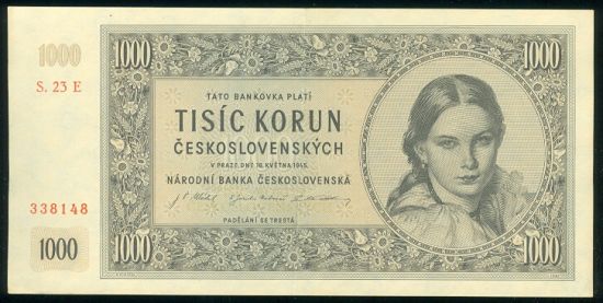 1000 Koruna 1945 - 9505 | antikvariat - detail bankovky