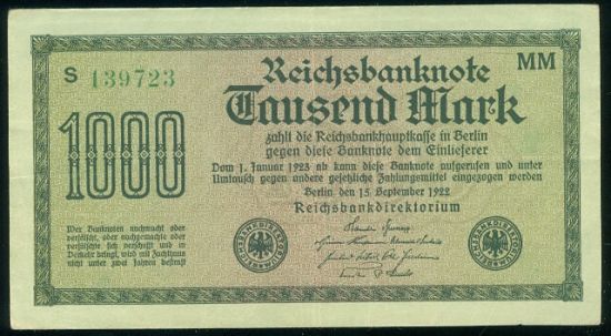 1000 Marka 1922 - 9515 | antikvariat - detail bankovky
