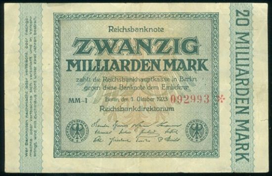 20 Miliard Marek 1923 - 9527 | antikvariat - detail bankovky