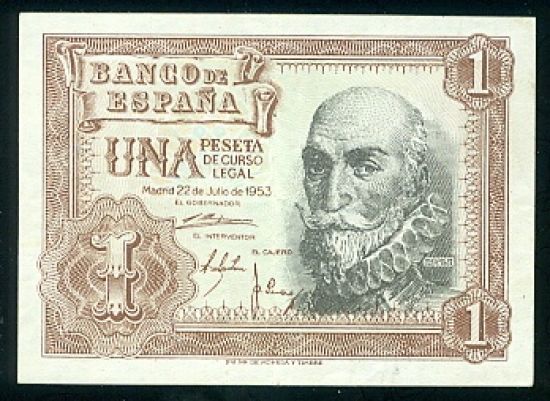 1 Peseta 1953 - 9560 | antikvariat - detail bankovky