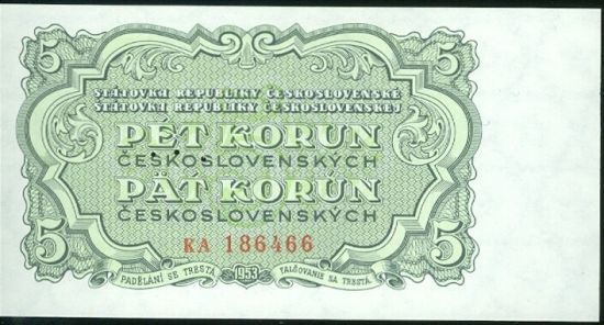 5 Koruna 1953 - 9569 | antikvariat - detail bankovky