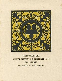 Ex libris Roberti F Metzdorf - anonym | antikvariat - detail grafiky