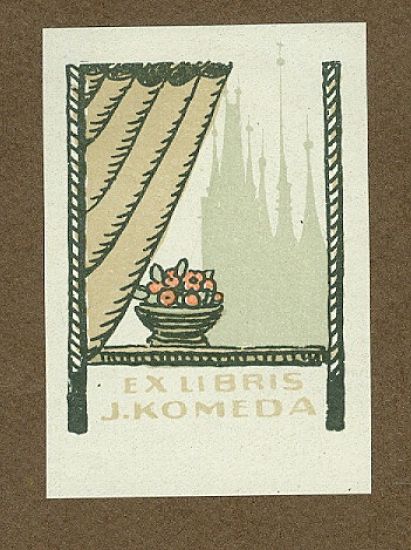 Ex Libris J Komenda - neurceno | antikvariat - detail grafiky