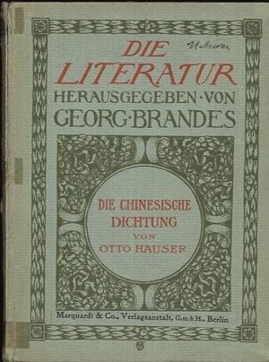 Die chinesische Dichtung - Hauser Otto | antikvariat - detail knihy