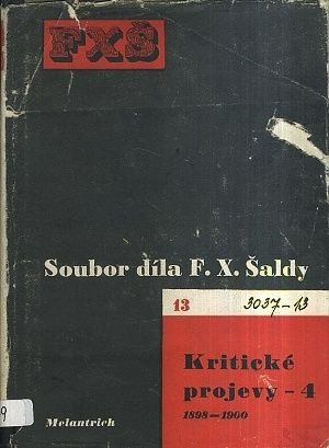 Soubor dila FX Saldy  Kriticke projevy 4  18981900 | antikvariat - detail knihy
