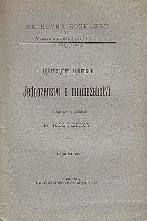Jednozenstvi a mnohozenstvi - Bjornson Bjorntjern | antikvariat - detail knihy