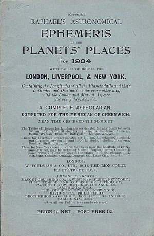 Ephemerisof the  Planets Places for 1934 | antikvariat - detail knihy