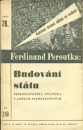 Budovani statu  Obzalovani socialiste - Peroutka Ferdinand | antikvariat - detail knihy