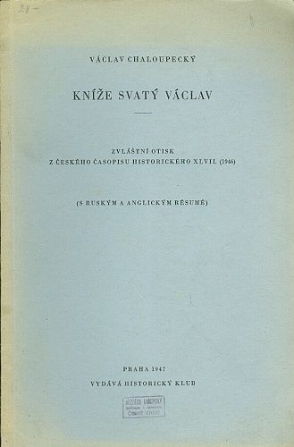 Knize svaty Vaclav - Chaloupecky Vaclav | antikvariat - detail knihy