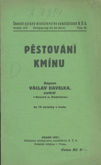 Pestovani kminu - Havelka Vaclav | antikvariat - detail knihy