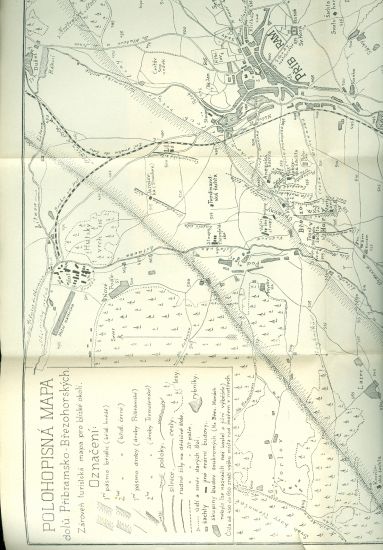 Mapa okoli pribramskeho Plan kral hor mesta Pribrami polohopisna mapa dolu Pribramsko  Brezohorskych | antikvariat - detail knihy