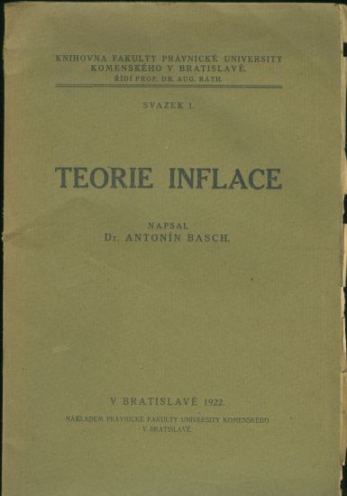 Teorie inflace - Basch Antonin Dr | antikvariat - detail knihy