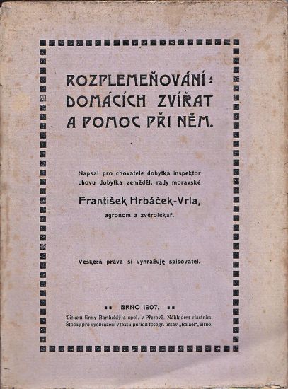 Rozplemenovani domacich zvirat a pomoc pri nem - HrbacekVrla Frantisek | antikvariat - detail knihy