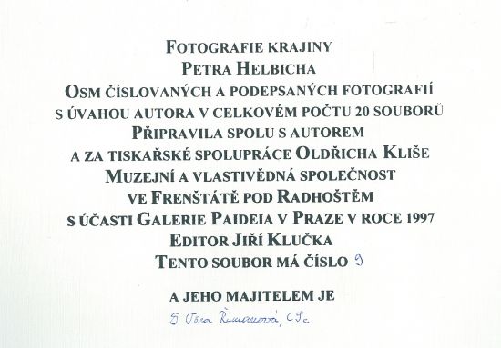 Petr Helbich  Proc fotografuji  Fotogrfie krajiny Petra Helbicha - Helbich Petr | antikvariat - detail knihy