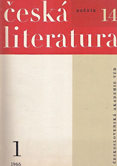 Ceska literatura  rocnik 14 | antikvariat - detail knihy