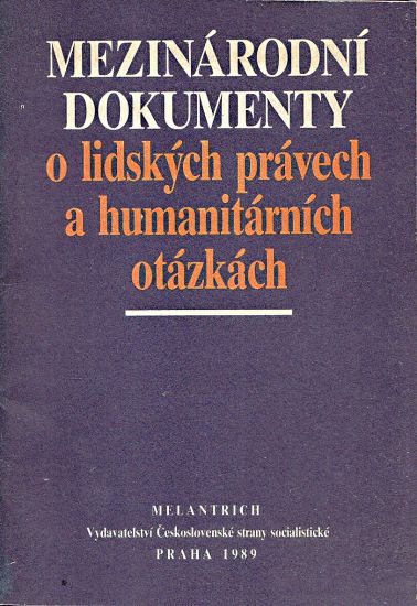 Mezinarodni dokumenty o lidskych pravech a humanitarnich otazkach - Flegl Vladimir Mison Petr | antikvariat - detail knihy