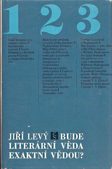 Bude literarni veda exaktni vedou - Levy Jiri | antikvariat - detail knihy