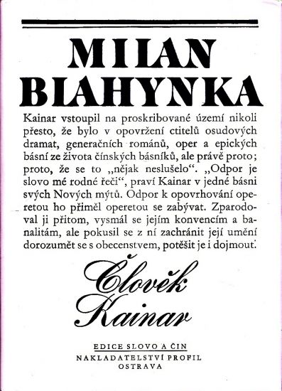 Clovek Kainar - Blahynka Milan | antikvariat - detail knihy