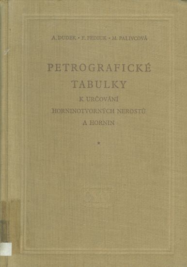 Petrograficke tabulky k urcovani horninotvornych nerostu a hornin - Dufek  Fediuk  Palivcova | antikvariat - detail knihy