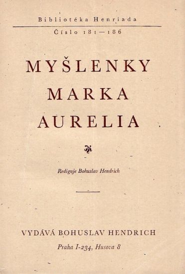 Myslenka Marka Aurelia | antikvariat - detail knihy