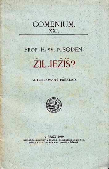 Zil Jezis - Soden DHerman | antikvariat - detail knihy